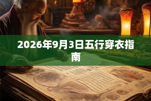 2026年9月3日五行穿衣指南