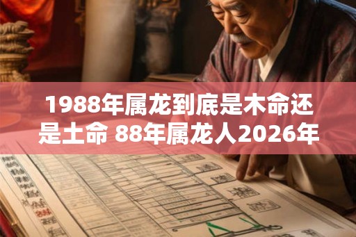 1988年属龙到底是木命还是土命 88年属龙人2026年财运