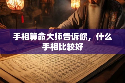 手相算命大师告诉你，什么手相比较好