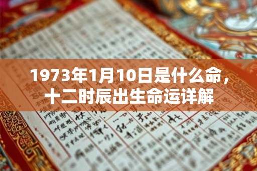 1973年1月10日是什么命，十二时辰出生命运详解