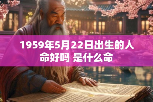 1959年5月22日出生的人命好吗 是什么命
