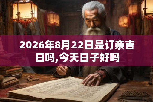 2026年8月22日是订亲吉日吗,今天日子好吗