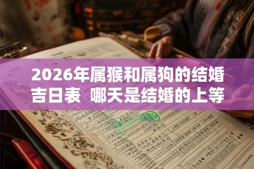 2026年属猴和属狗的结婚吉日表  哪天是结婚的上等吉日