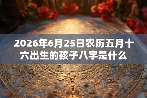 2026年6月25日农历五月十六出生的孩子八字是什么 2026年6月25日农历五月十六出生的孩子八字是什么