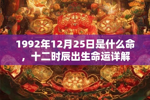 1992年12月25日是什么命,十二时辰出生命运详解 1992年12月25日是什么命,十二时辰出生命运详解