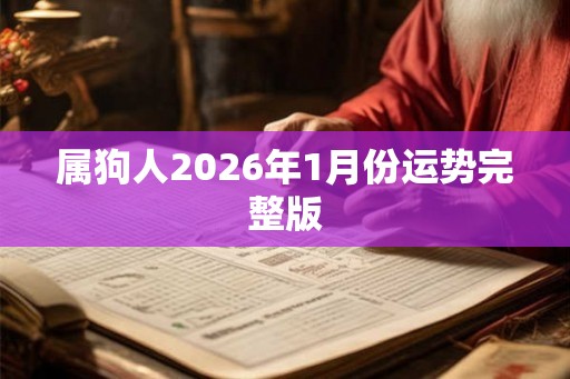属狗人2026年1月份运势完整版