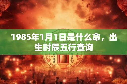 1985年1月1日是什么命，出生时辰五行查询