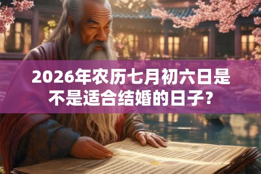 2026年农历七月初六日是不是适合结婚的日子？