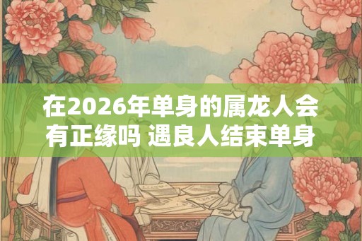 在2026年单身的属龙人会有正缘吗 遇良人结束单身