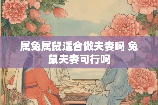属兔属鼠适合做夫妻吗 兔鼠夫妻可行吗