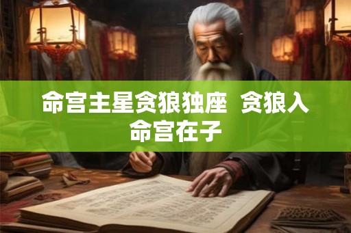 命宫主星贪狼独座  贪狼入命宫在子