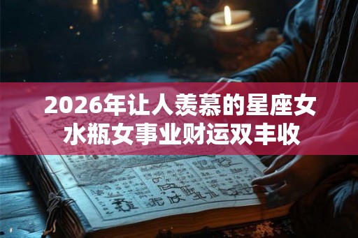 2026年让人羡慕的星座女 水瓶女事业财运双丰收
