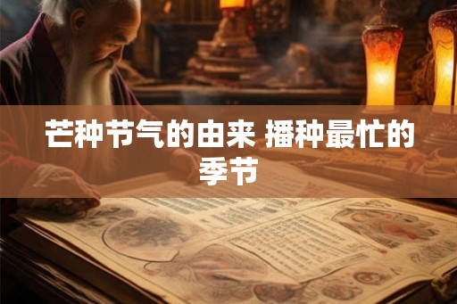 芒种节气的由来 播种最忙的季节