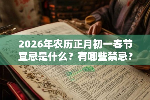 2026年农历正月初一春节宜忌是什么?有哪些禁忌? 2026年农历正月初一春节宜忌是什么?有哪些禁忌?