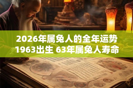 2026年属兔人的全年运势1963出生 63年属兔人寿命有多长