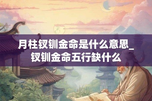 月柱钗钏金命是什么意思_钗钏金命五行缺什么