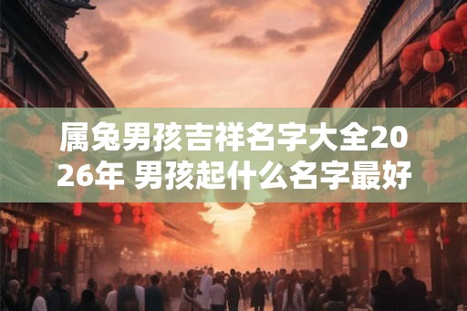 属兔男孩吉祥名字大全2026年 男孩起什么名字最好