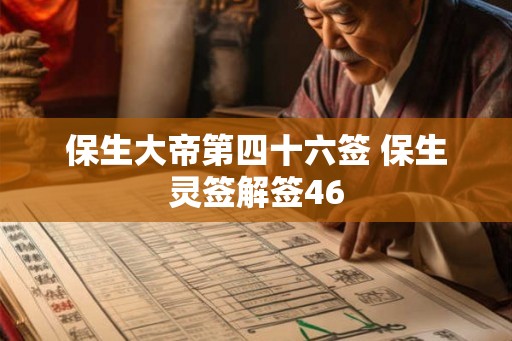 保生大帝第四十六签 保生灵签解签46
