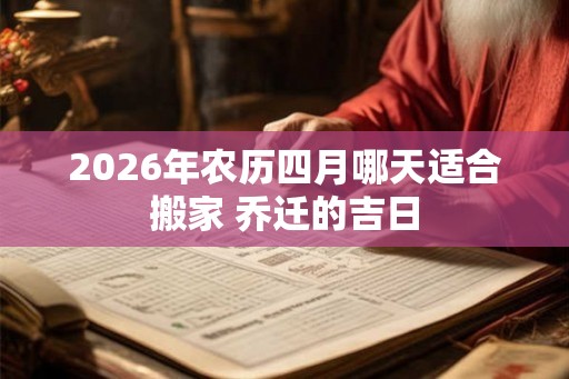2026年农历四月哪天适合搬家 乔迁的吉日