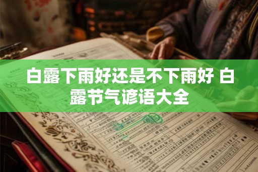 白露下雨好还是不下雨好 白露节气谚语大全