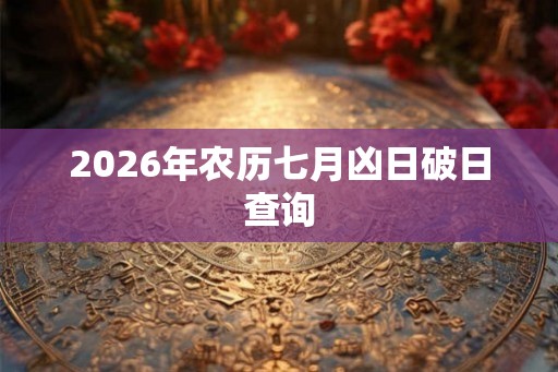 2026年农历七月凶日破日查询