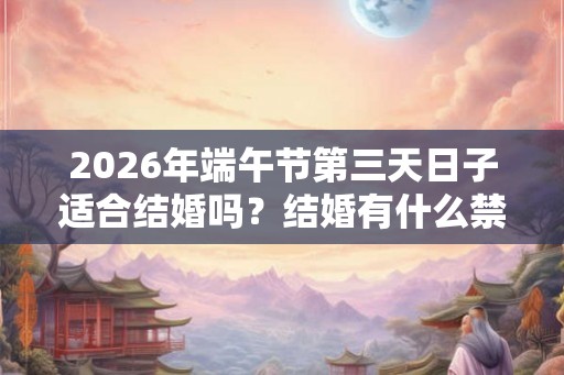 2026年端午节第三天日子适合结婚吗？结婚有什么禁忌？