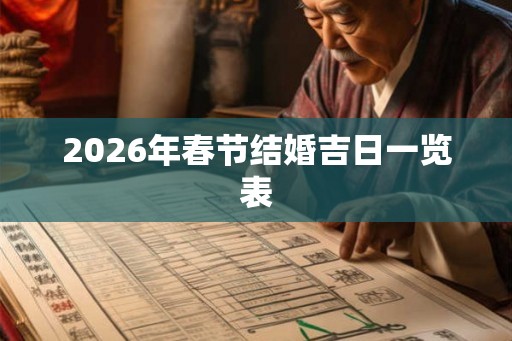 2026年春节结婚吉日一览表