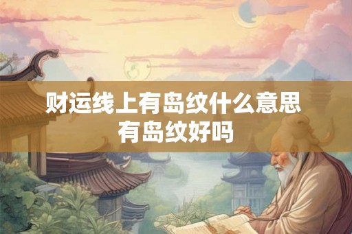 财运线上有岛纹什么意思 有岛纹好吗