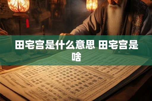田宅宫是什么意思 田宅宫是啥