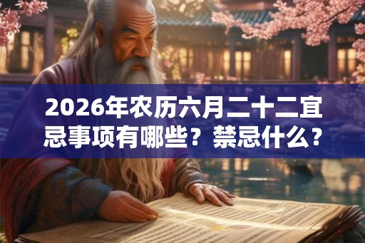 2026年农历六月二十二宜忌事项有哪些？禁忌什么？