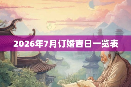 2026年7月订婚吉日一览表