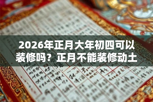 2026年正月大年初四可以装修吗？正月不能装修动土吗？