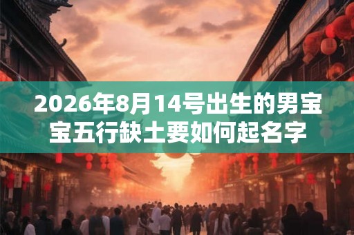 2026年8月14号出生的男宝宝五行缺土要如何起名字