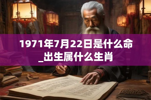 1971年7月22日是什么命_出生属什么生肖