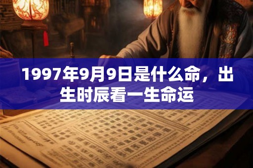 1997年9月9日是什么命，出生时辰看一生命运