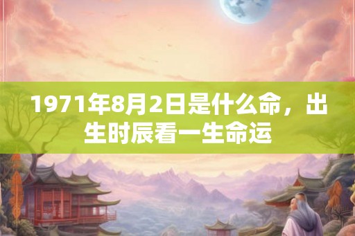 1971年8月2日是什么命，出生时辰看一生命运