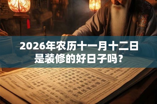 2026年农历十一月十二日是装修的好日子吗？