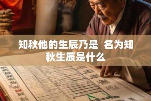 知秋他的生辰乃是  名为知秋生辰是什么