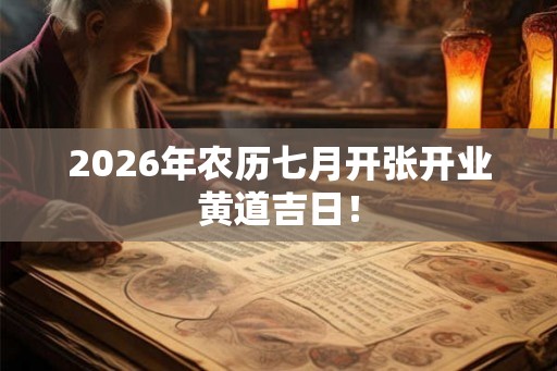 2026年农历七月开张开业黄道吉日！