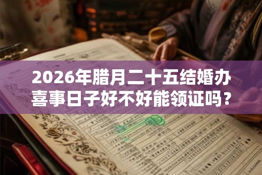 2026年腊月二十五结婚办喜事日子好不好能领证吗？