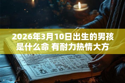 2026年3月10日出生的男孩是什么命 有耐力热情大方 2026年3月10日出生的男孩是什么命 有耐力热情大方