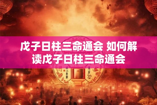 戊子日柱三命通会 如何解读戊子日柱三命通会