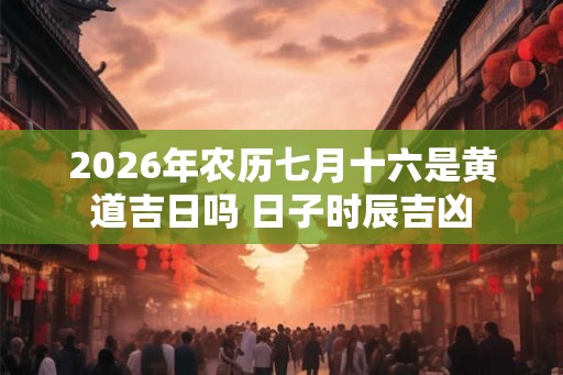 2026年农历七月十六是黄道吉日吗 日子时辰吉凶 2026年农历七月十六是黄道吉日吗 日子时辰吉凶