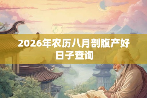 2026年农历八月剖腹产好日子查询
