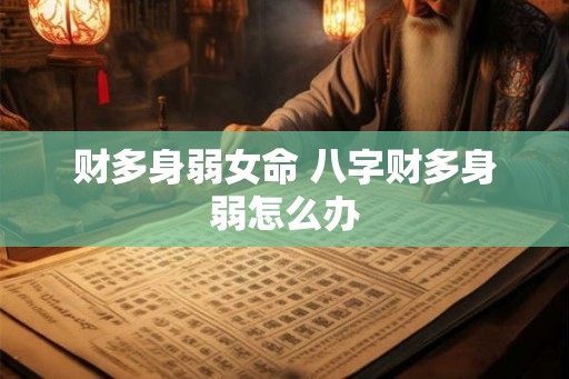 财多身弱女命 八字财多身弱怎么办