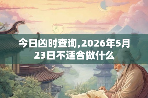 今日凶时查询,2026年5月23日不适合做什么