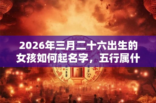 2026年三月二十六出生的女孩如何起名字，五行属什么