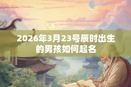2026年3月23号辰时出生的男孩如何起名