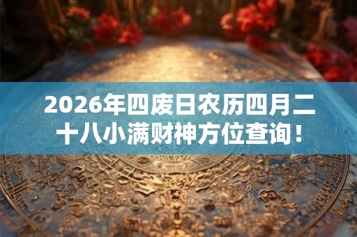 2026年四废日农历四月二十八小满财神方位查询! 2026年四废日农历四月二十八小满财神方位查询!
