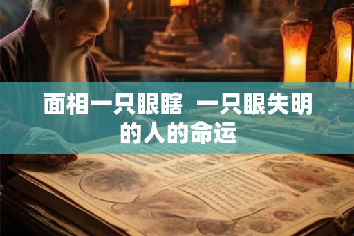 面相一只眼瞎  一只眼失明的人的命运